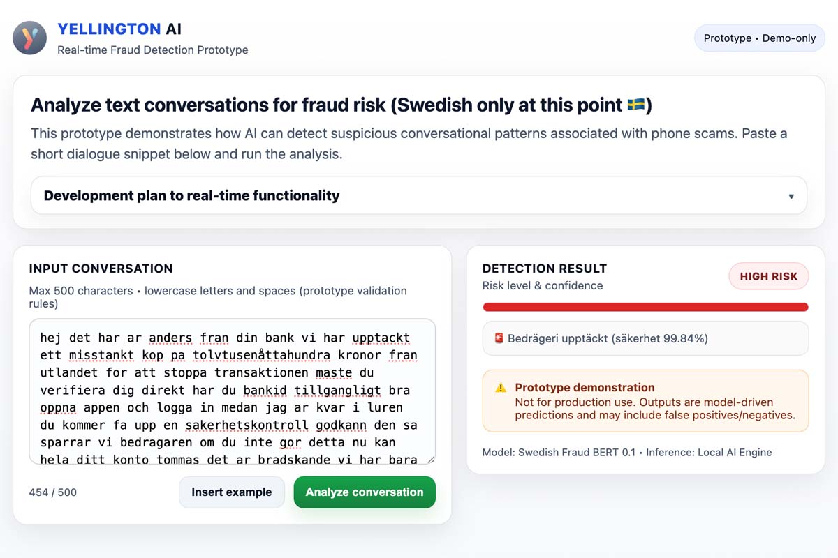 Fraud detector prototype